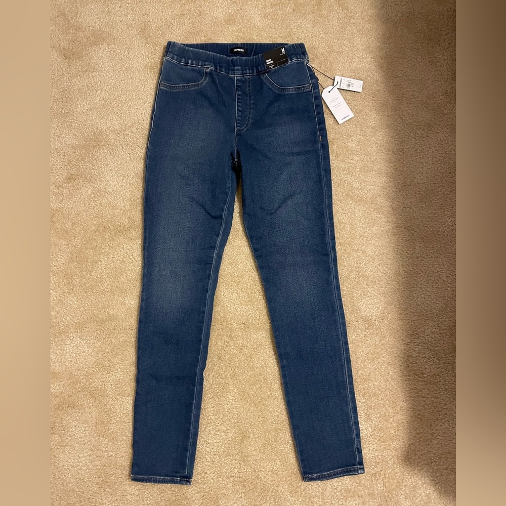 Express Flex Jeans Size M ( 6, 8, 10) Long Skinny High Rise